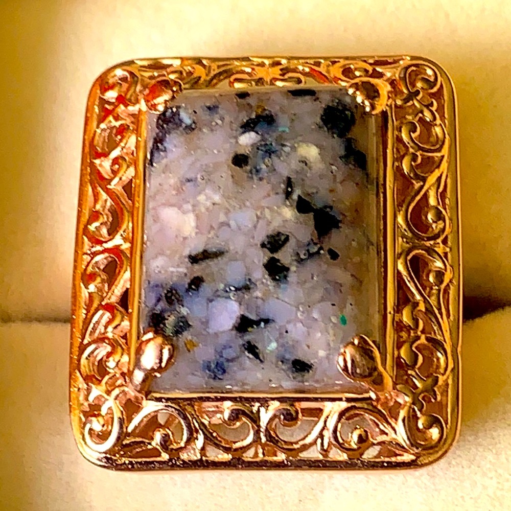 Pink Opal and Black Spinal Ring